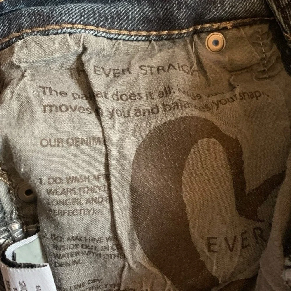 Evereve The Ever Straight Jeans 25 Blue High Rise Stretch Denim Sustainable‎